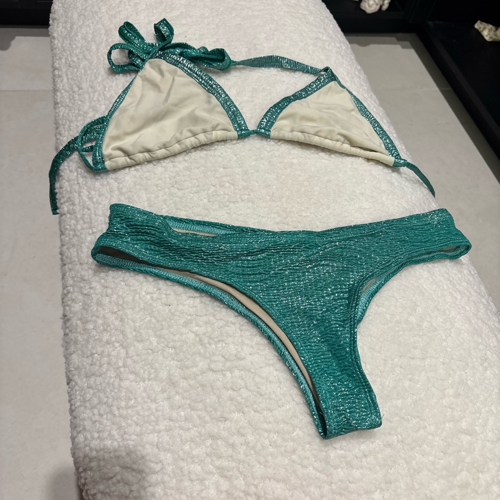 Montce Teal Shimmer Triangle Bikini